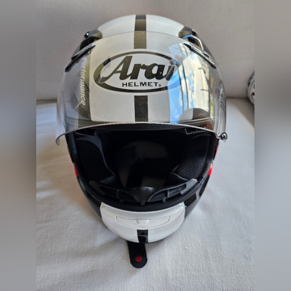 Arai D-Performance PURE SPORT Full-face black and white Motorcycle Helmet, Large